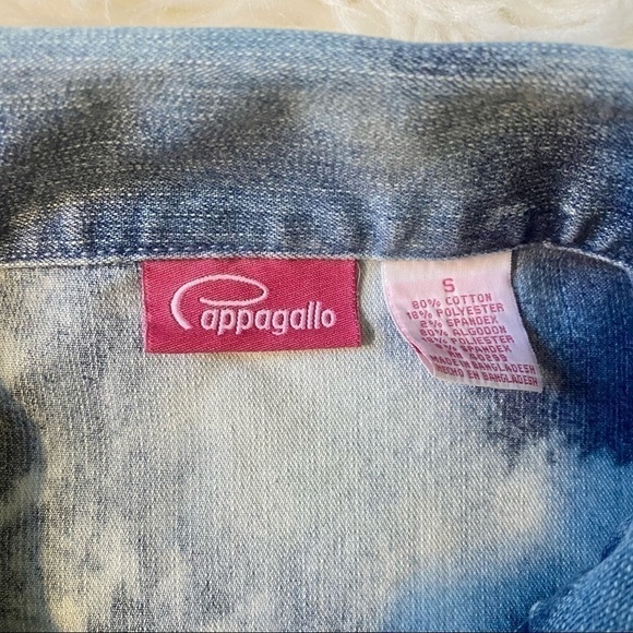 WOMEN’S Papagallo Bleached Denim Jacket Sz Small - Picture 2 of 6